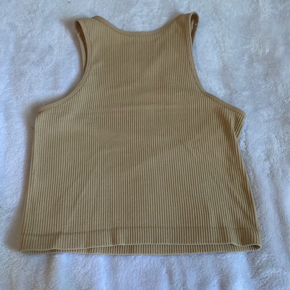 Nude/ beige cropped ribbed top - Picture 3 of 3